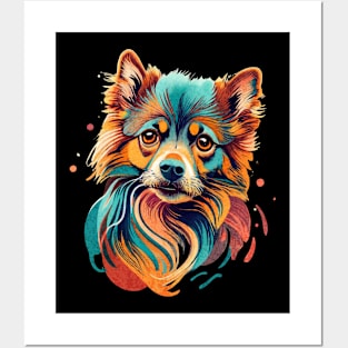 Modern Abstract Pomeranian Artwork - A colorful explosion Posters and Art